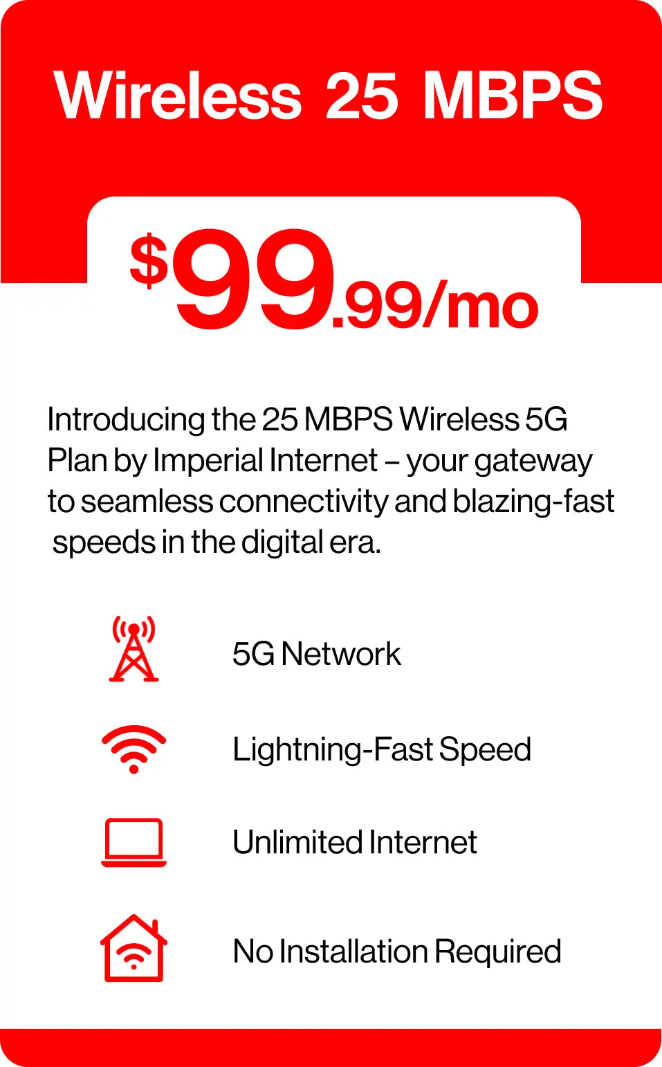 25 Speed 25 MBPS Plan - Imperial Internet